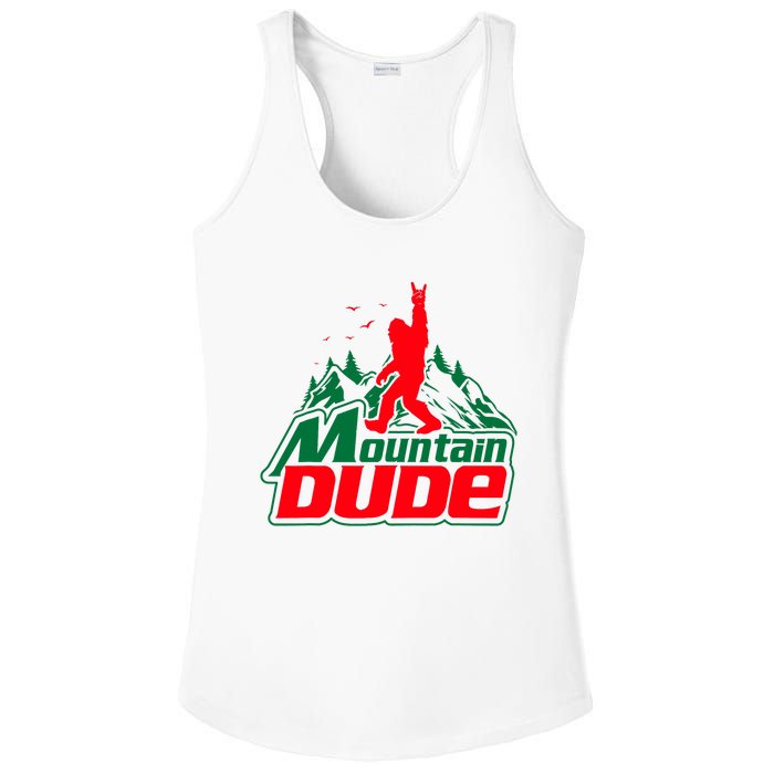 Mountain Dude Funny Bigfoot Sasquatch Hiking Gifts Ladies PosiCharge Competitor Racerback Tank