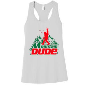 Mountain Dude Funny Bigfoot Sasquatch Hiking Gifts Women's Racerback Tank