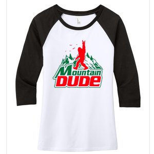 Mountain Dude Funny Bigfoot Sasquatch Hiking Gifts Women's Tri-Blend 3/4-Sleeve Raglan Shirt