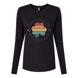 Magically Delicious Funny Bar Crawl St Patricks Day Womens Cotton Relaxed Long Sleeve T-Shirt