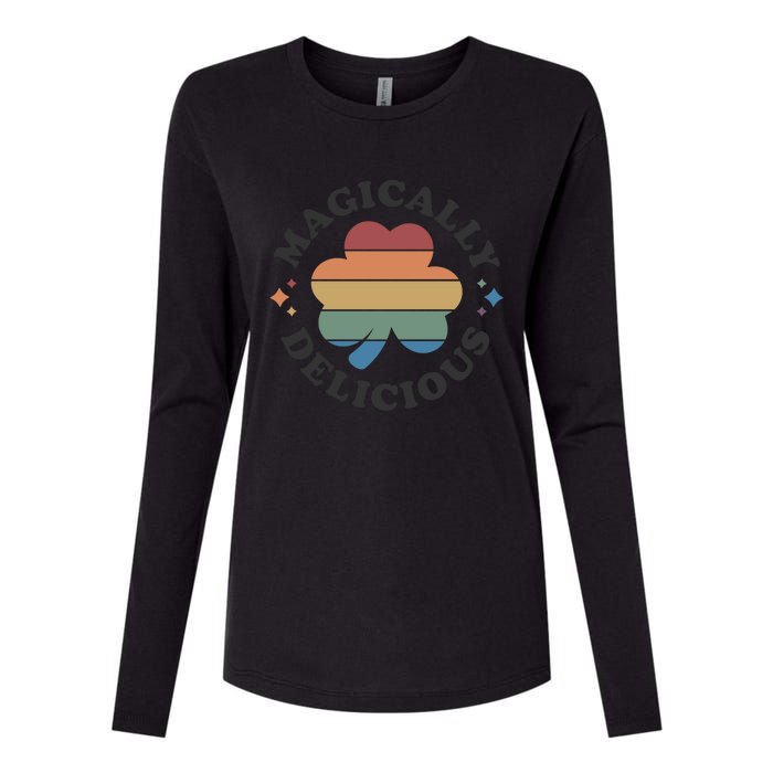 Magically Delicious Funny Bar Crawl St Patricks Day Womens Cotton Relaxed Long Sleeve T-Shirt