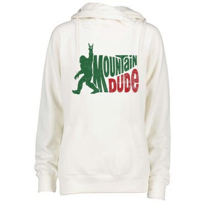 Mountain Dude Funny Bigfoot Sasquatch Womens Funnel Neck Pullover Hood