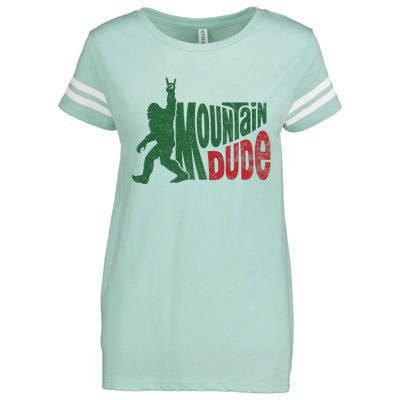 Mountain Dude Funny Bigfoot Sasquatch Enza Ladies Jersey Football T-Shirt