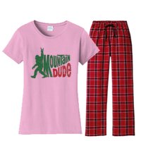 Mountain Dude Funny Bigfoot Sasquatch Women's Flannel Pajama Set