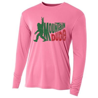 Mountain Dude Funny Bigfoot Sasquatch Cooling Performance Long Sleeve Crew