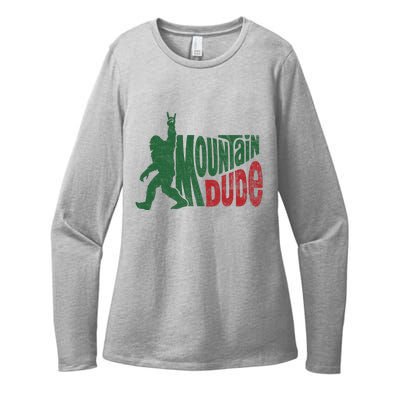 Mountain Dude Funny Bigfoot Sasquatch Womens CVC Long Sleeve Shirt