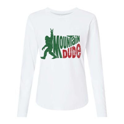 Mountain Dude Funny Bigfoot Sasquatch Womens Cotton Relaxed Long Sleeve T-Shirt