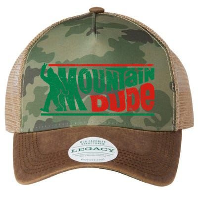 Mountain Dude Funny Bigfoot Sasquatch Rock On Hiking Vintage Legacy Tie Dye Trucker Hat