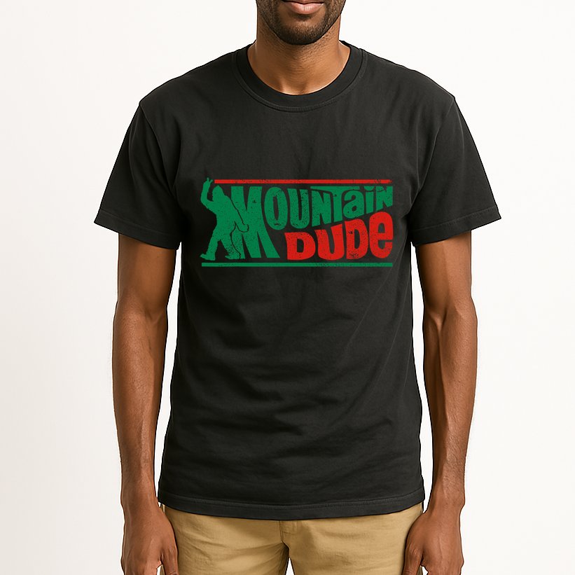 Mountain Dude Funny Bigfoot Sasquatch Rock On Hiking Vintage Tall T-Shirt