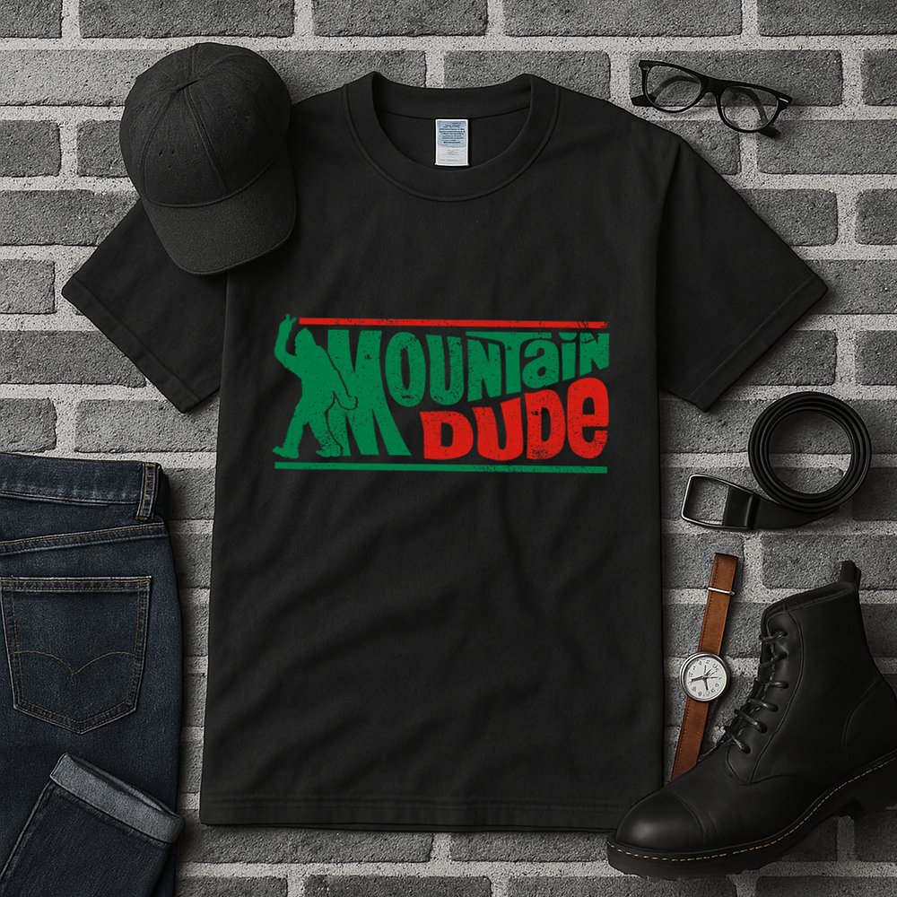 Mountain Dude Funny Bigfoot Sasquatch Rock On Hiking Vintage Tall T-Shirt