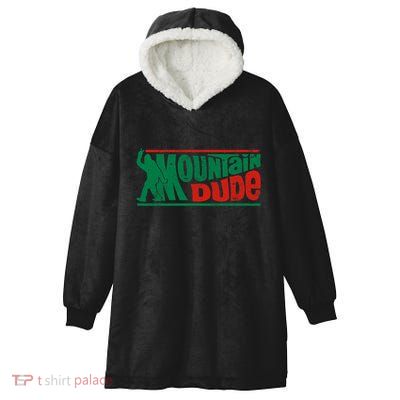 Mountain Dude Funny Bigfoot Sasquatch Rock On Hiking Vintage Hooded Wearable Blanket