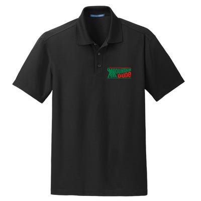 Mountain Dude Funny Bigfoot Sasquatch Rock On Hiking Vintage Dry Zone Grid Polo
