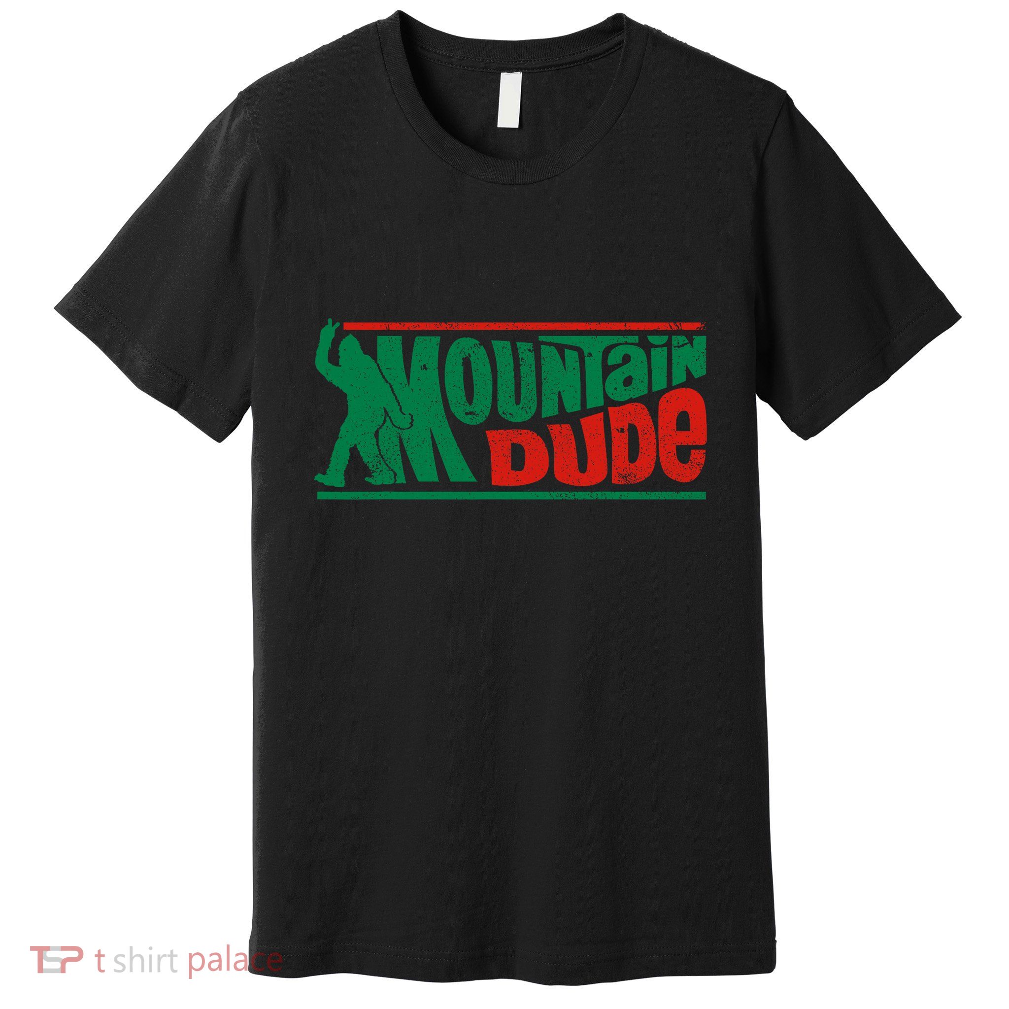 Mountain Dude Funny Bigfoot Sasquatch Rock On Hiking Vintage Premium T-Shirt