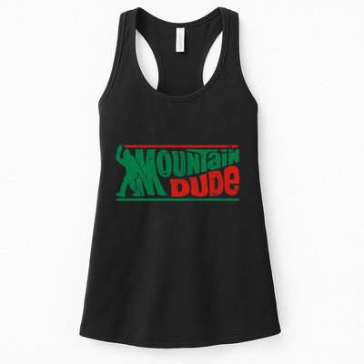 Mountain Dude Funny Bigfoot Sasquatch Rock On Hiking Vintage Womens Tank Top