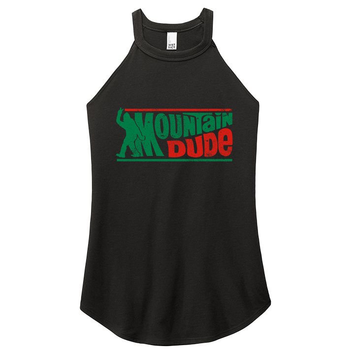 Mountain Dude Funny Bigfoot Sasquatch Rock On Hiking Vintage Women's Perfect Tri Rocker Tank