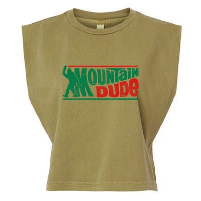 Mountain Dude Funny Bigfoot Sasquatch Rock On Hiking Vintage Garment-Dyed Women's Muscle Tee