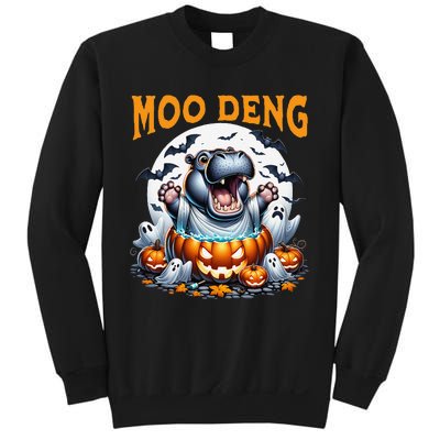 Moo Deng Funny Hippo Baby Pigmy Hippo Halloween Moo Deng Sweatshirt