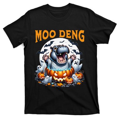 Moo Deng Funny Hippo Baby Pigmy Hippo Halloween Moo Deng T-Shirt