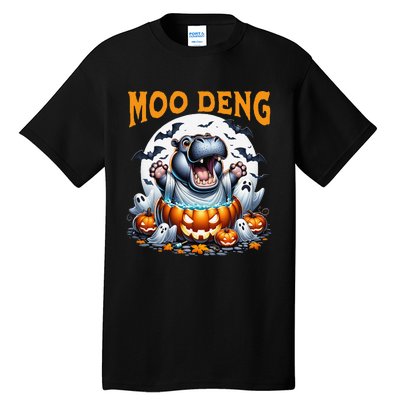 Moo Deng Funny Hippo Baby Pigmy Hippo Halloween Moo Deng Tall T-Shirt