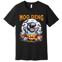 Moo Deng Funny Hippo Baby Pigmy Hippo Halloween Moo Deng Premium T-Shirt