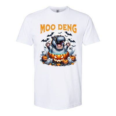 Moo Deng Funny Hippo Baby Pigmy Hippo Halloween Moo Deng Softstyle CVC T-Shirt