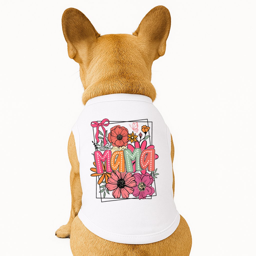 Mother'S Day Floral Mama Coquette Bow Mama Flower Girl Doggie Tank