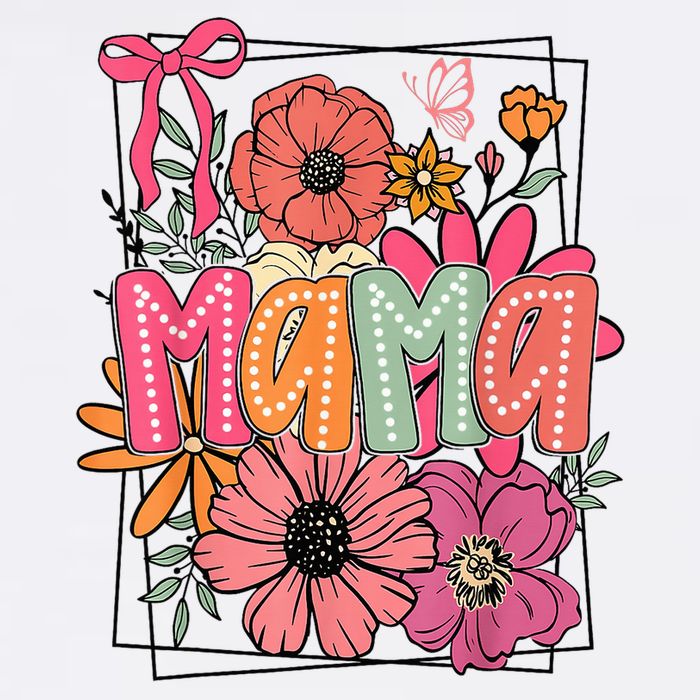 Mother'S Day Floral Mama Coquette Bow Mama Flower Girl Sweatshirt