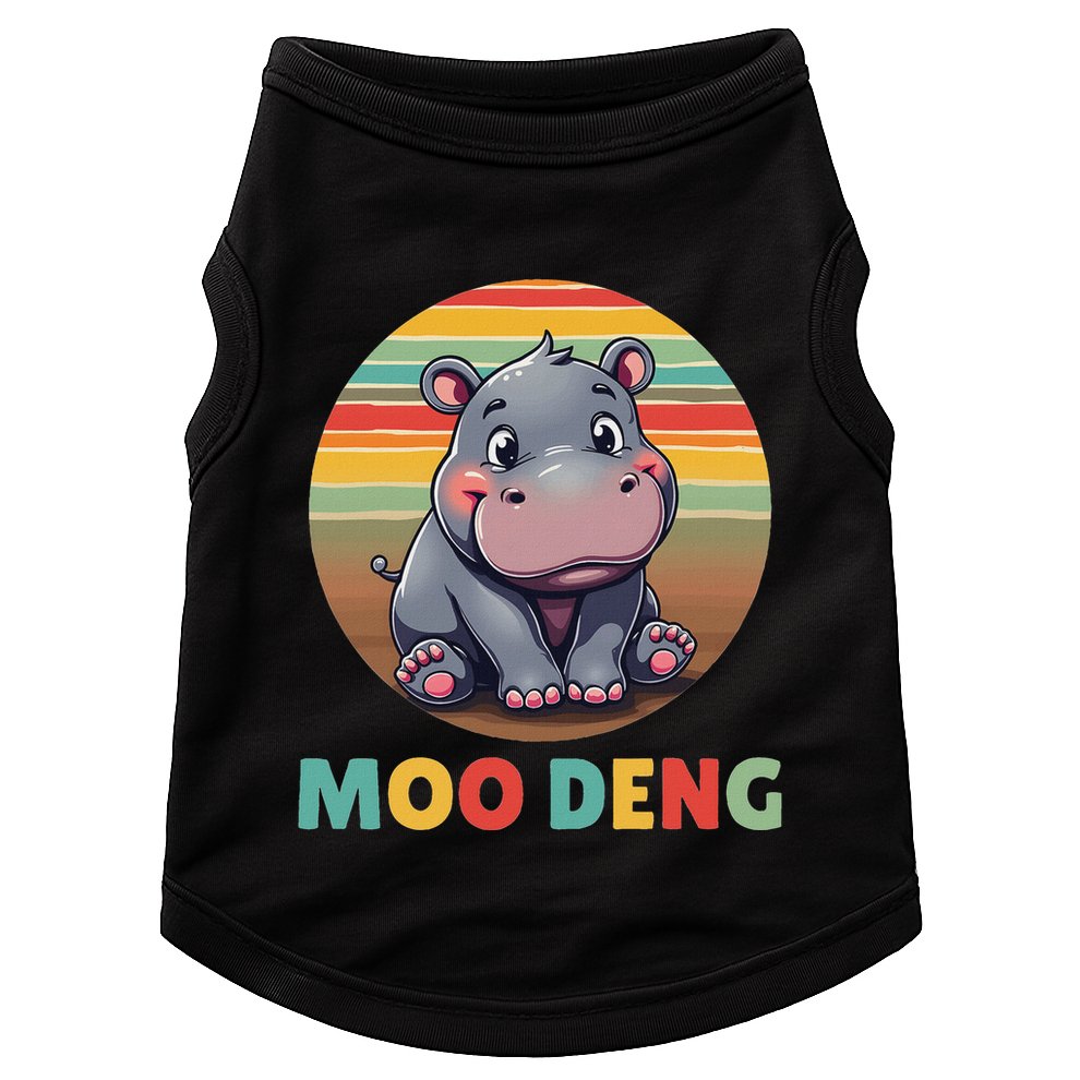 Moo Deng Funny Hippopotamus Apparel Baby Hippo Meme Doggie Tank