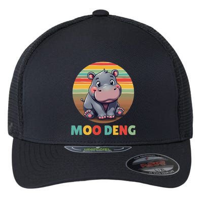 Moo Deng Funny Hippopotamus Apparel Baby Hippo Meme Flexfit Unipanel Trucker Cap