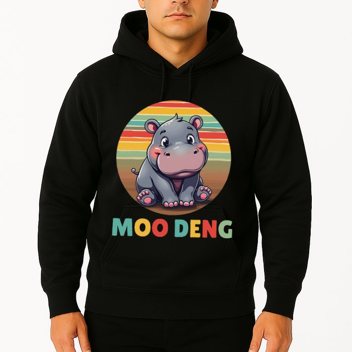 Moo Deng Funny Hippopotamus Apparel Baby Hippo Meme Hoodie