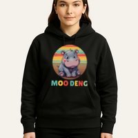 Moo Deng Funny Hippopotamus Apparel Baby Hippo Meme Hoodie