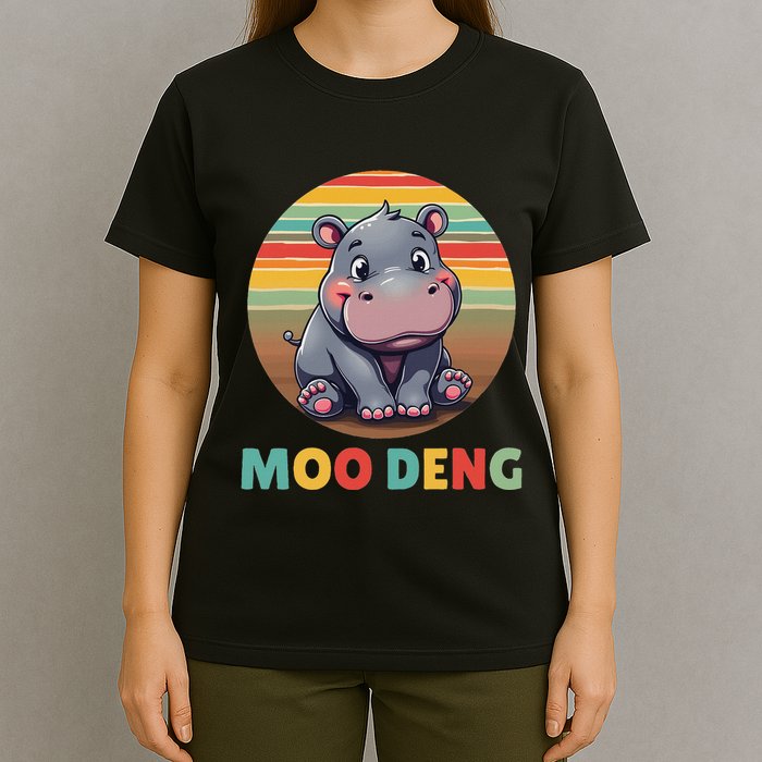 Moo Deng Funny Hippopotamus Apparel Baby Hippo Meme T-Shirt