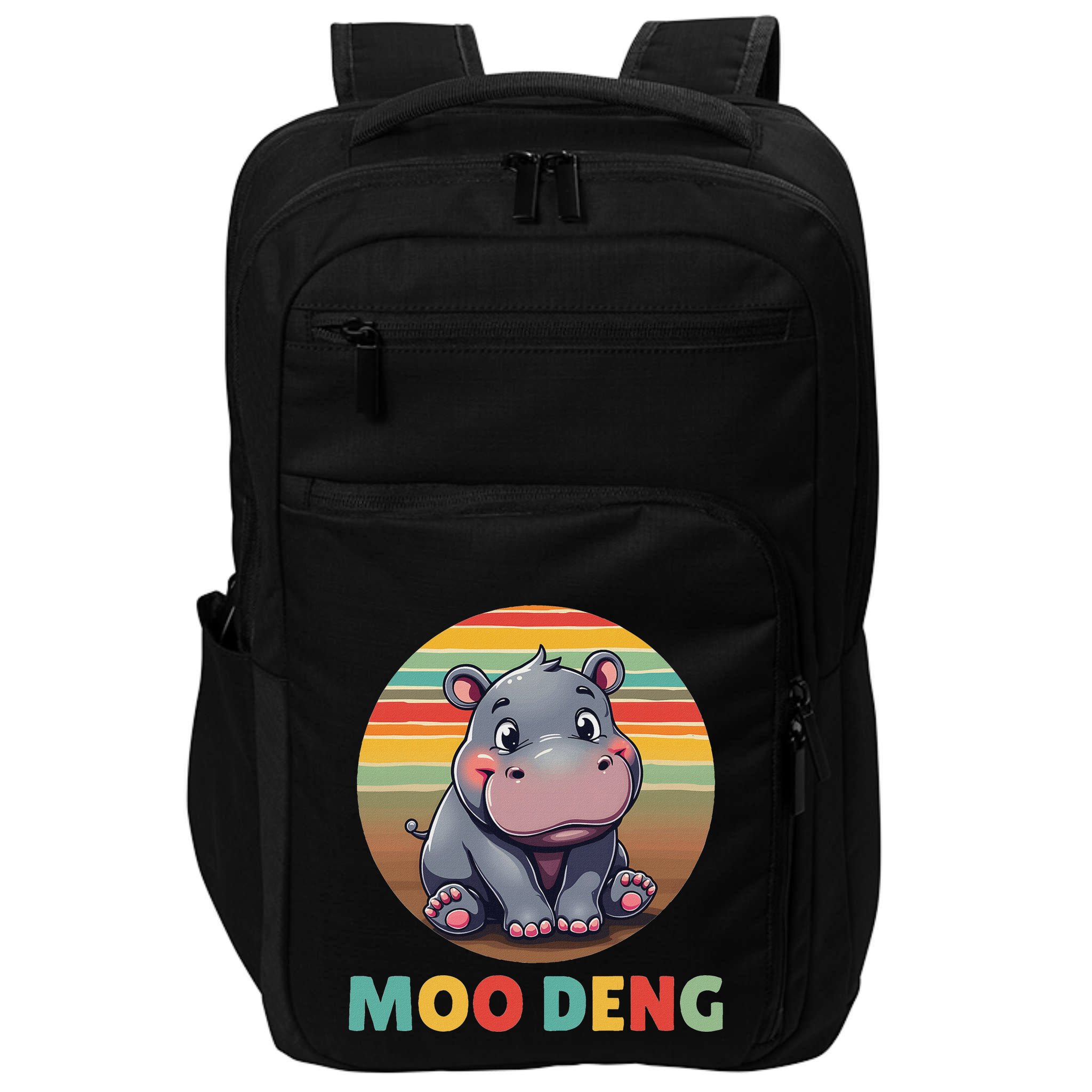 Moo Deng Funny Hippopotamus Apparel Baby Hippo Meme Impact Tech Backpack