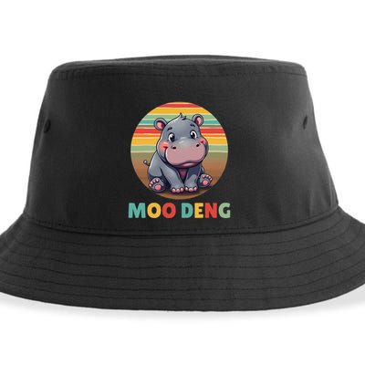 Moo Deng Funny Hippopotamus Apparel Baby Hippo Meme Sustainable Bucket Hat