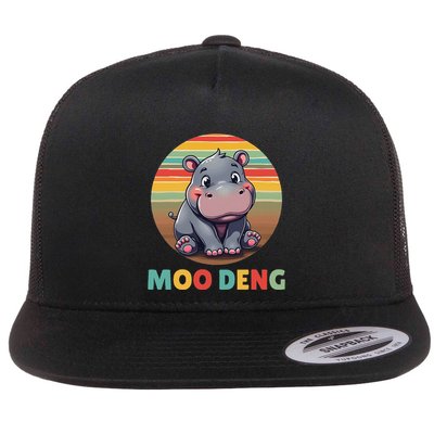 Moo Deng Funny Hippopotamus Apparel Baby Hippo Meme Flatbill Hat