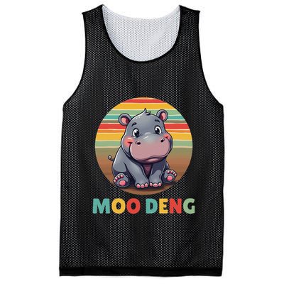 Moo Deng Funny Hippopotamus Apparel Baby Hippo Meme Mesh Reversible Basketball Jersey Tank