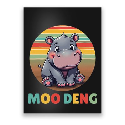 Moo Deng Funny Hippopotamus Apparel Baby Hippo Meme Poster