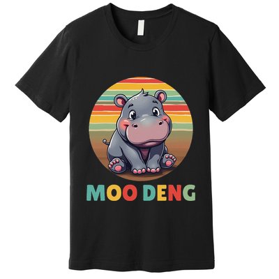 Moo Deng Funny Hippopotamus Apparel Baby Hippo Meme Premium T-Shirt