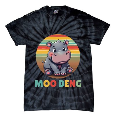 Moo Deng Funny Hippopotamus Apparel Baby Hippo Meme Tie-Dye T-Shirt