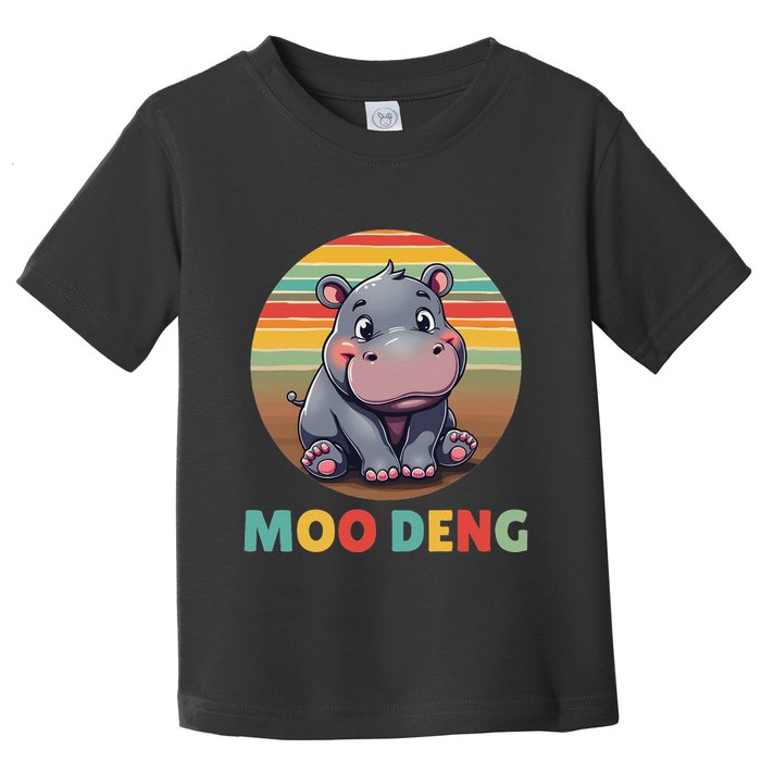 Moo Deng Funny Hippopotamus Apparel Baby Hippo Meme Toddler T-Shirt