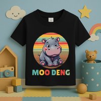 Moo Deng Funny Hippopotamus Apparel Baby Hippo Meme Toddler T-Shirt