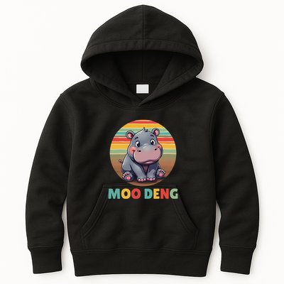 Moo Deng Funny Hippopotamus Apparel Baby Hippo Meme Kids Hoodie