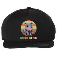 Moo Deng Funny Hippopotamus Apparel Baby Hippo Meme Wool Snapback Cap
