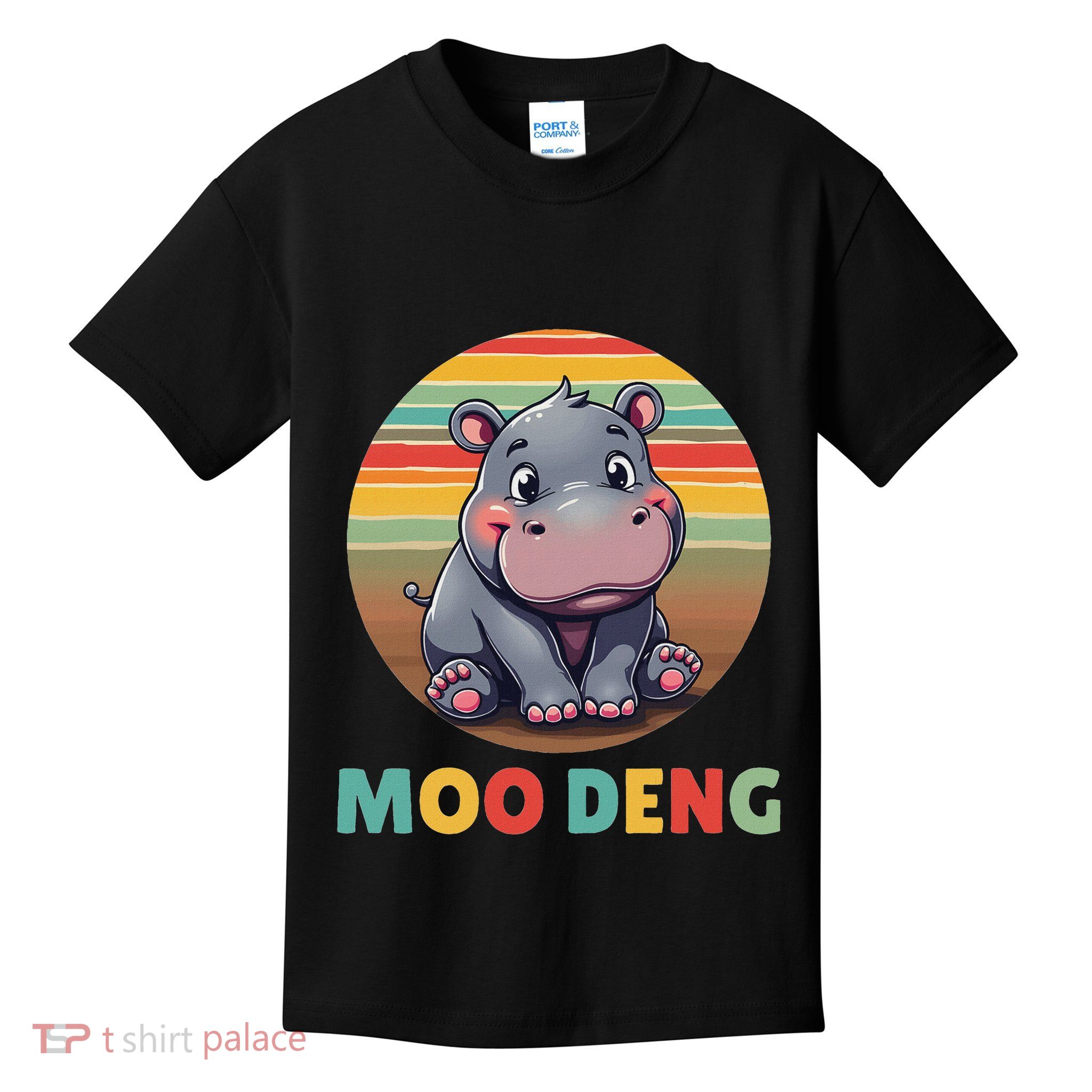Moo Deng Funny Hippopotamus Apparel Baby Hippo Meme Kids T-Shirt