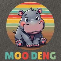 Moo Deng Funny Hippopotamus Apparel Baby Hippo Meme Cotton Canvas Backpack