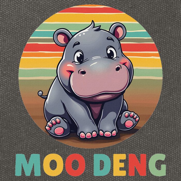 Moo Deng Funny Hippopotamus Apparel Baby Hippo Meme Cotton Canvas Backpack
