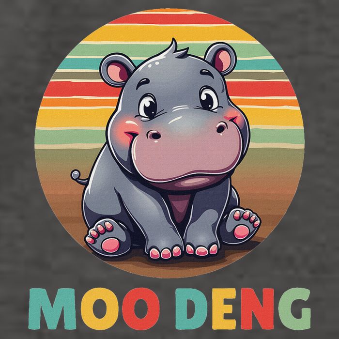 Moo Deng Funny Hippopotamus Apparel Baby Hippo Meme Vector Backpack