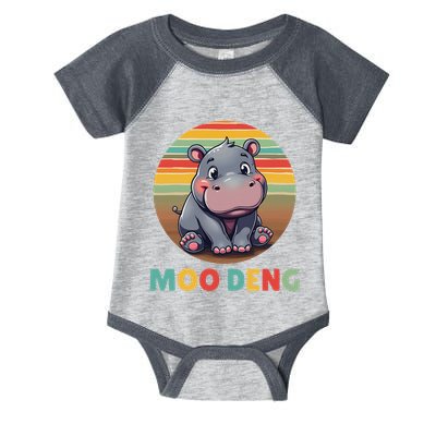 Moo Deng Funny Hippopotamus Apparel Baby Hippo Meme Infant Baby Jersey Bodysuit