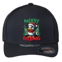 Merry Duckmas Funny Christmas Duck Lover Cool Gift Flexfit Unipanel Trucker Cap