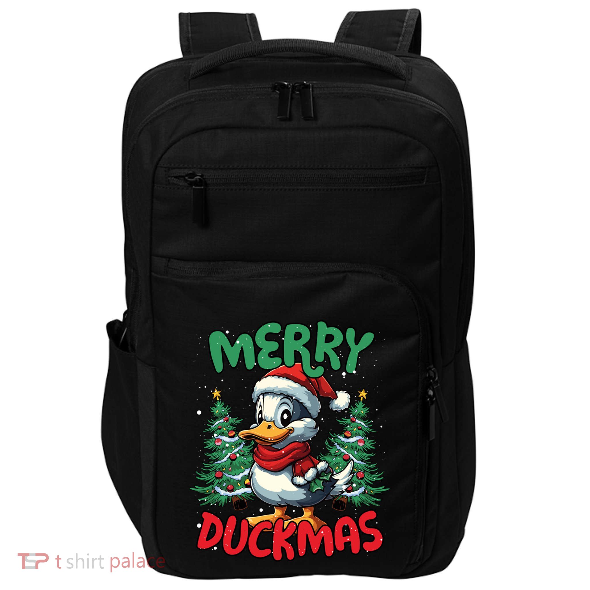 Merry Duckmas Funny Christmas Duck Lover Cool Gift Impact Tech Backpack